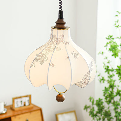 Mirerena Pendant Lamp Pear Fabric Lantern for Living Room
