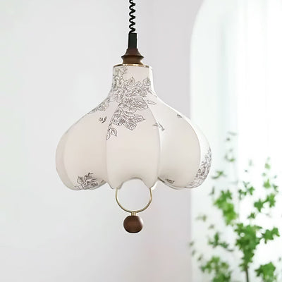 Mirerena Pendant Lamp Pear Fabric Lantern for Living Room