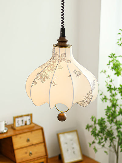 Mirerena Pendant Lamp Pear Fabric Lantern for Living Room