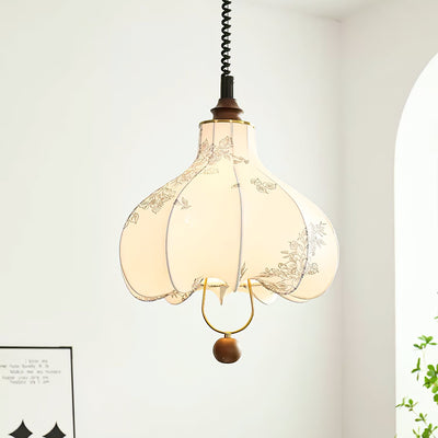 Mirerena Pendant Lamp Pear Fabric Lantern for Living Room