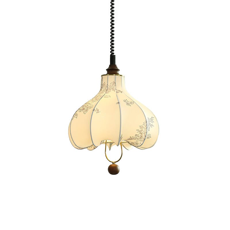 Mirerena Pendant Lamp Pear Fabric Lantern for Living Room