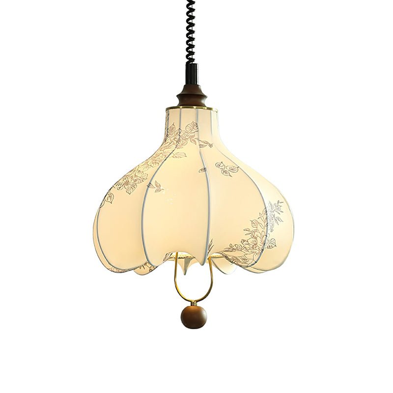 Mirerena Pendant Lamp Pear Fabric Lantern for Living Room