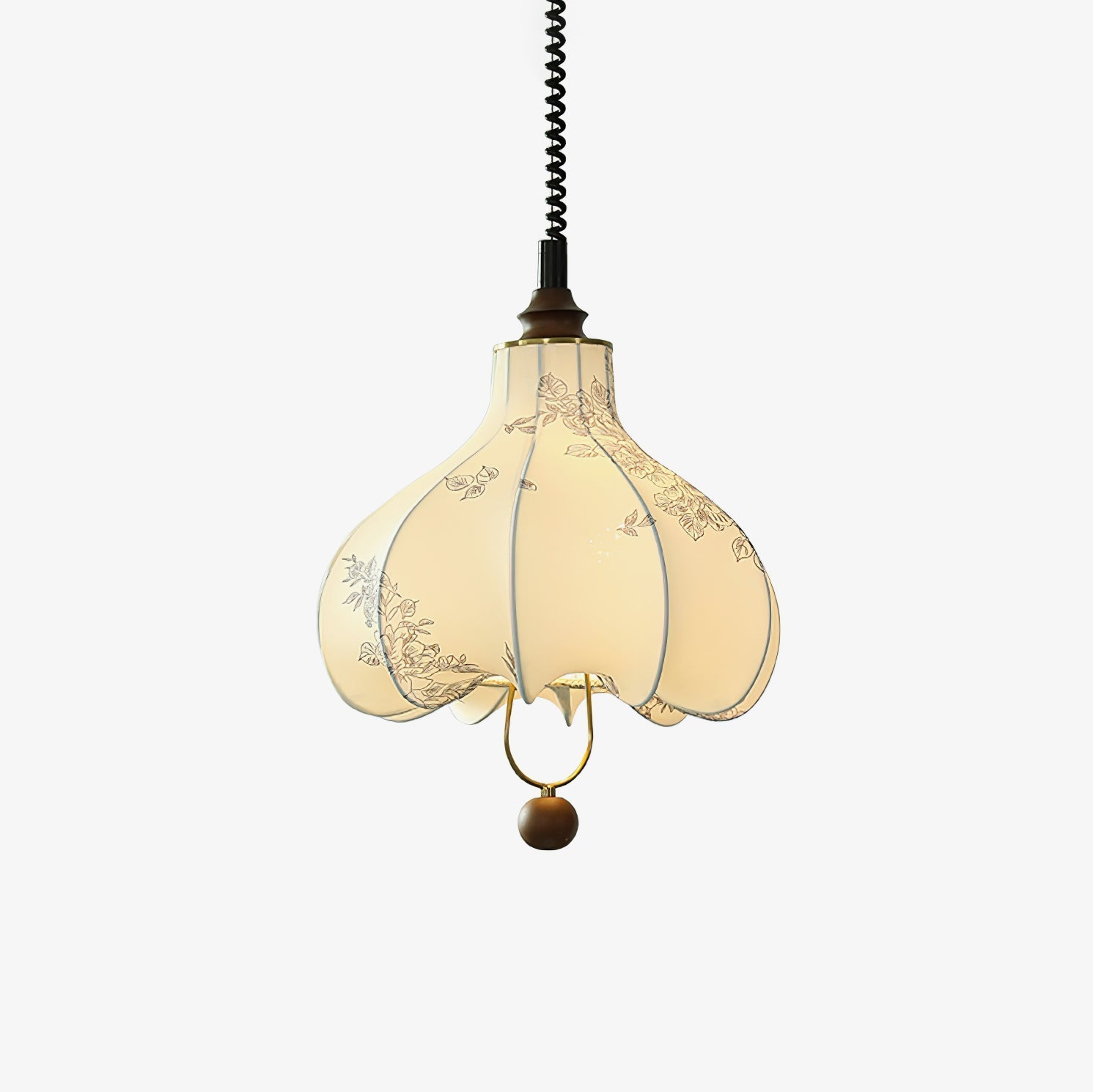 Mirerena Pendant Lamp Pear Fabric Lantern for Living Room