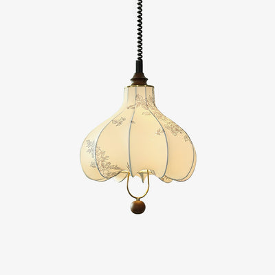 Mirerena Pendant Lamp Pear Fabric Lantern for Living Room