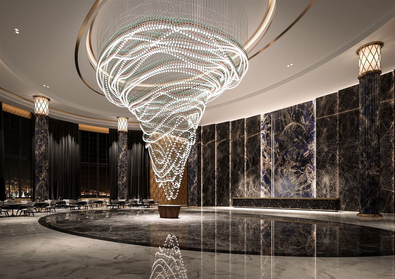 Pearl Veil Couture Cascade Customize Chandelier