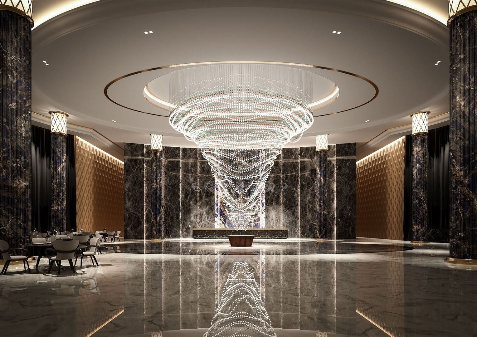 Pearl Veil Couture Cascade Customize Chandelier