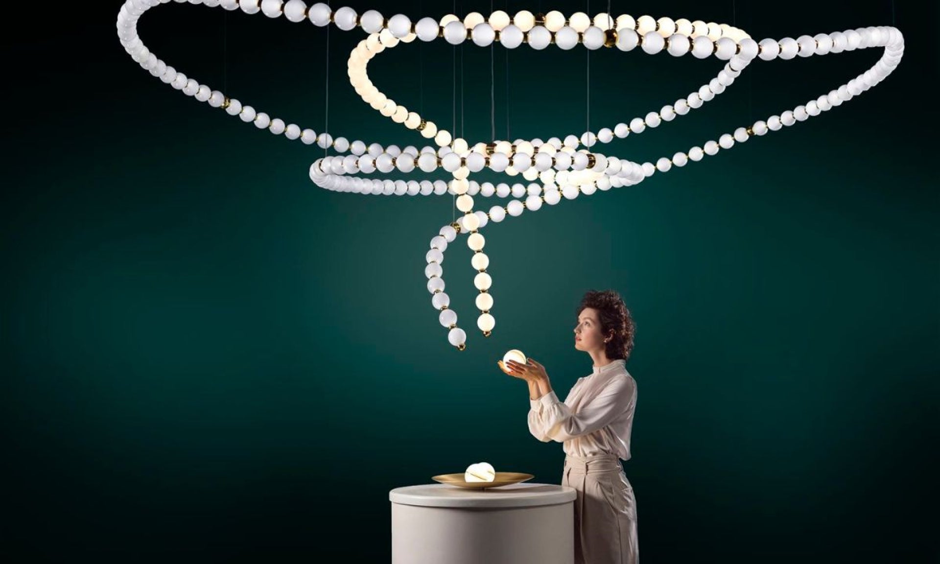 Pearl Symphony Grand Cascade Customize Chandelier