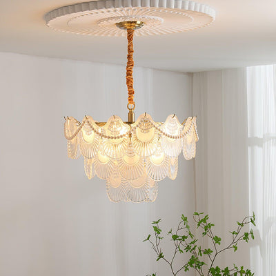 Liorelelle Chandelier Pearl Glass Shell