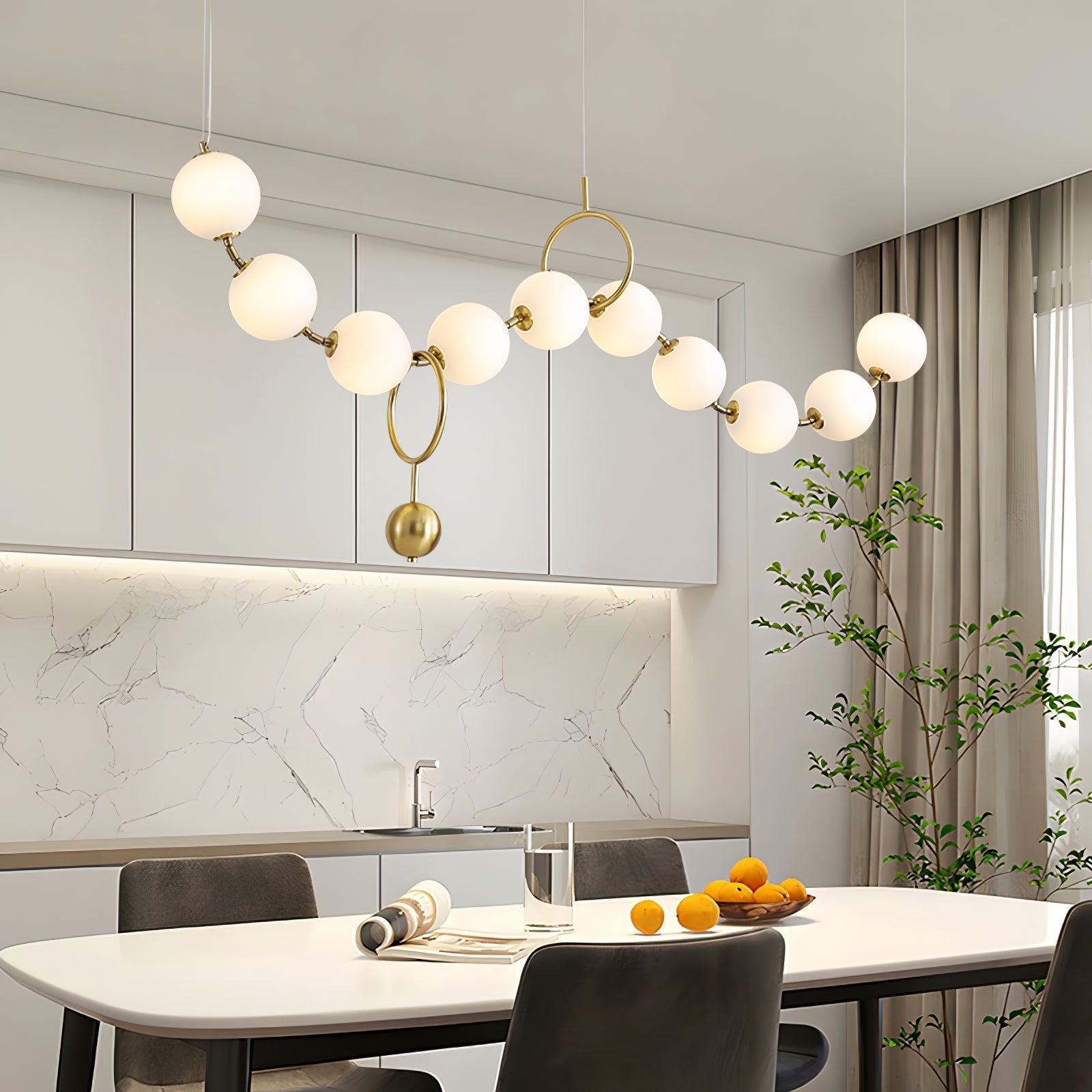 Lustra Pendant Lamp Necklace Glass - Neutral Decor