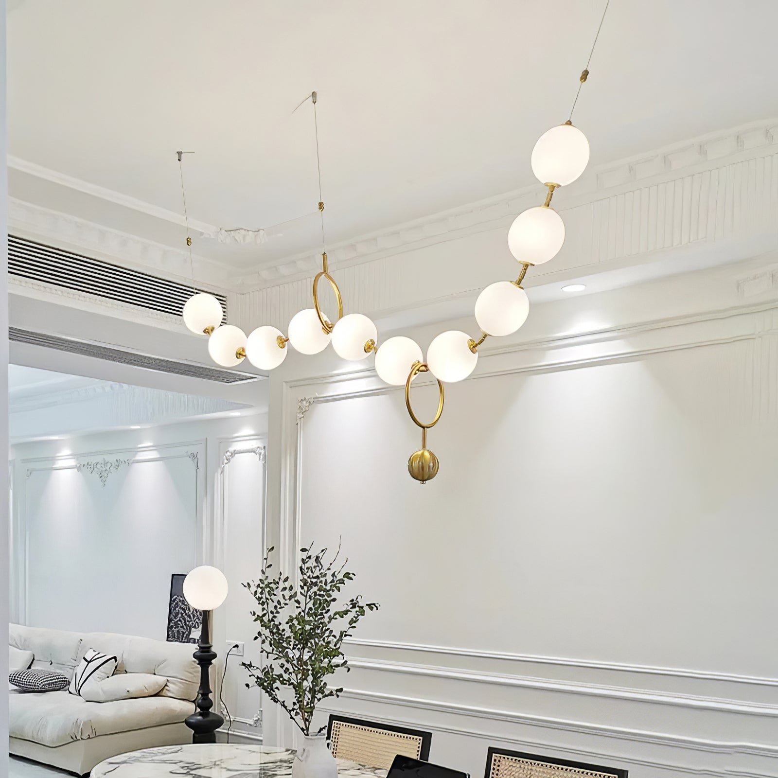 Lustra Pendant Lamp Necklace Glass - Neutral Decor