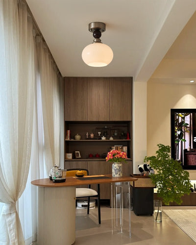 Ivcarila Modern Minimalist Pearl Sphere Glass Ceiling Lamp