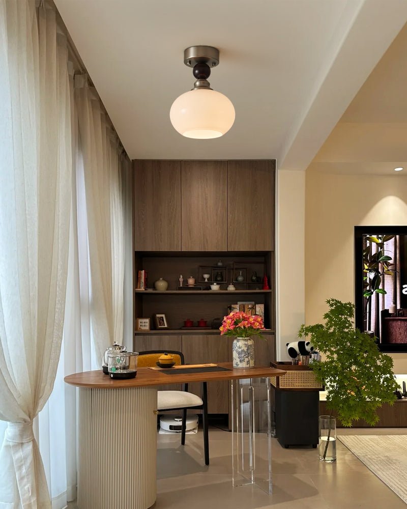 Ivcarila Modern Minimalist Pearl Sphere Glass Ceiling Lamp
