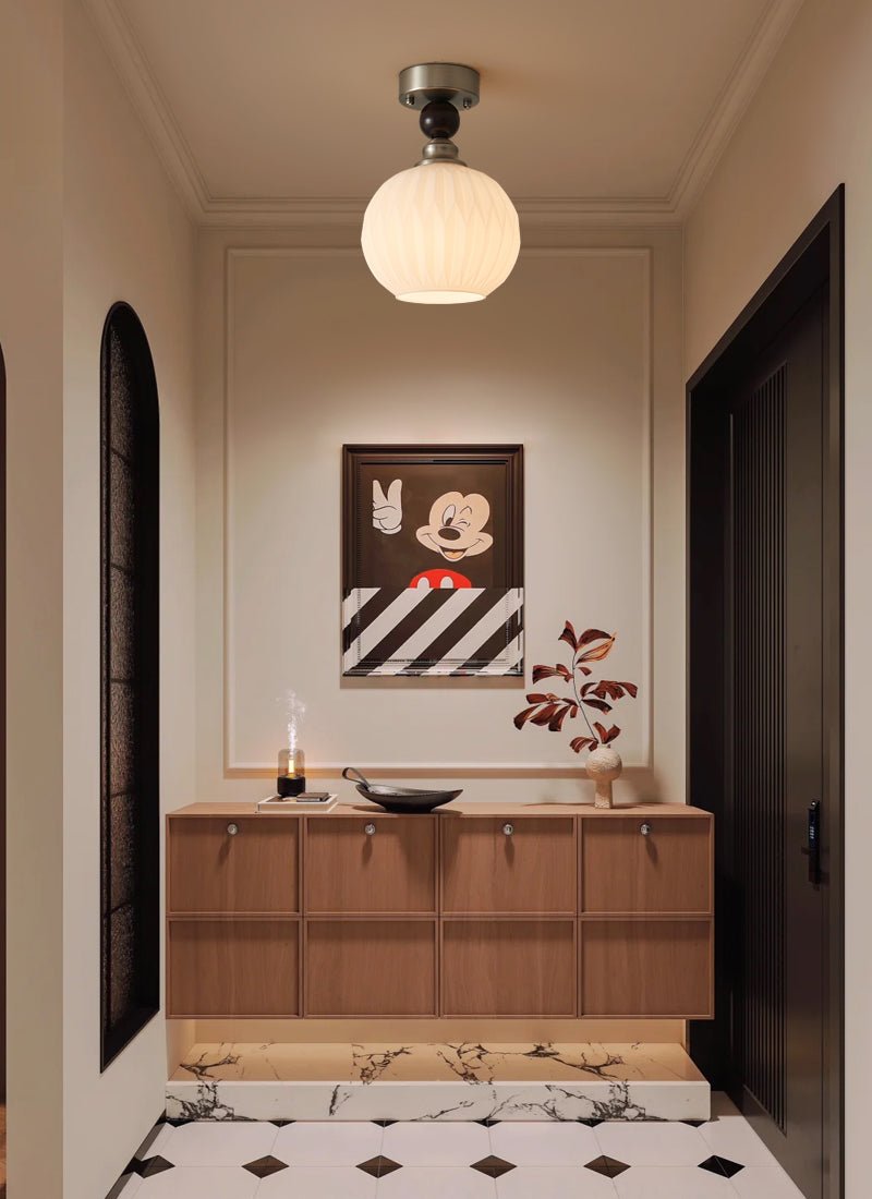 Ivcarila Modern Minimalist Pearl Sphere Glass Ceiling Lamp