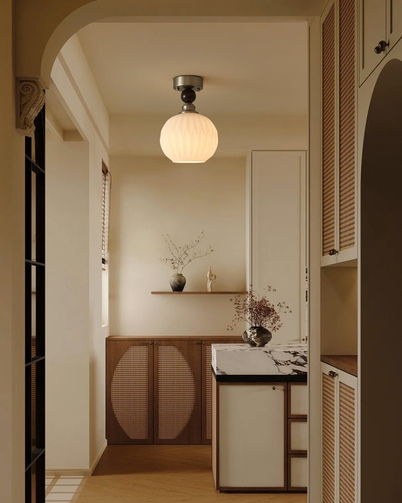 Ivcarila Modern Minimalist Pearl Sphere Glass Ceiling Lamp