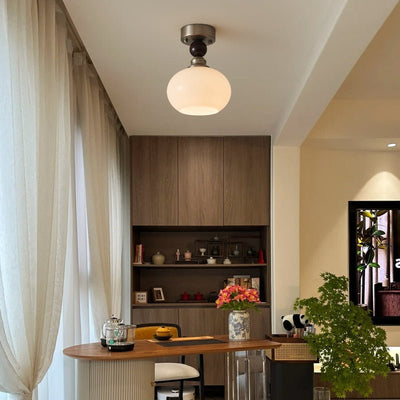 Ivcarila Modern Minimalist Pearl Sphere Glass Ceiling Lamp
