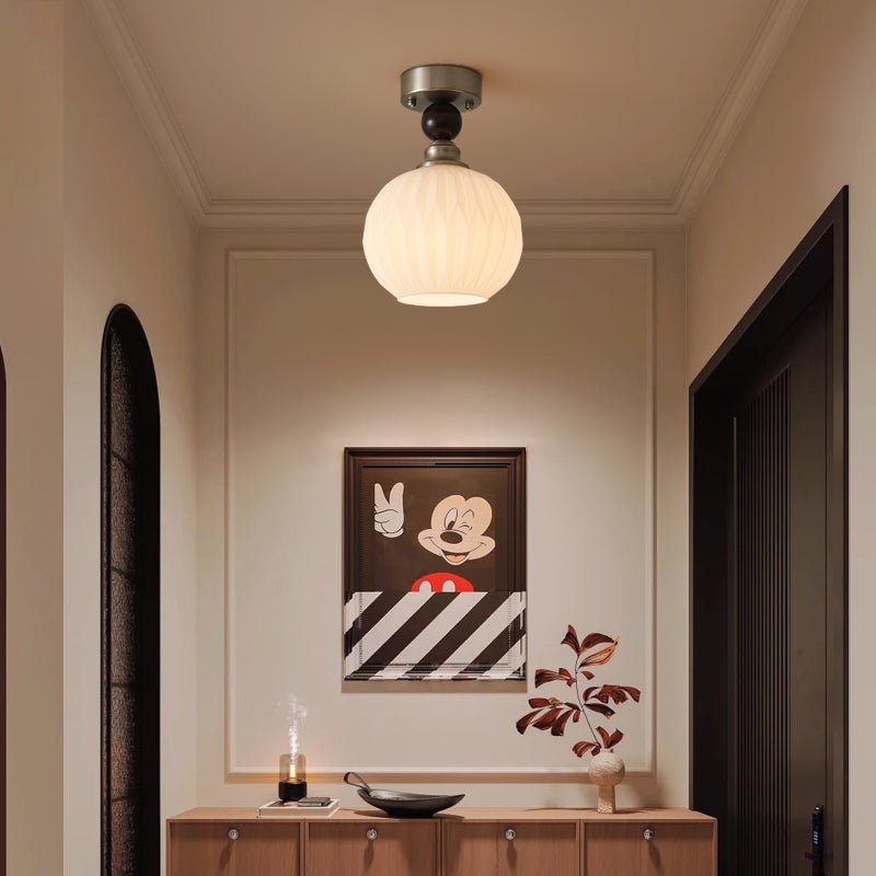 Ivcarila Modern Minimalist Pearl Sphere Glass Ceiling Lamp