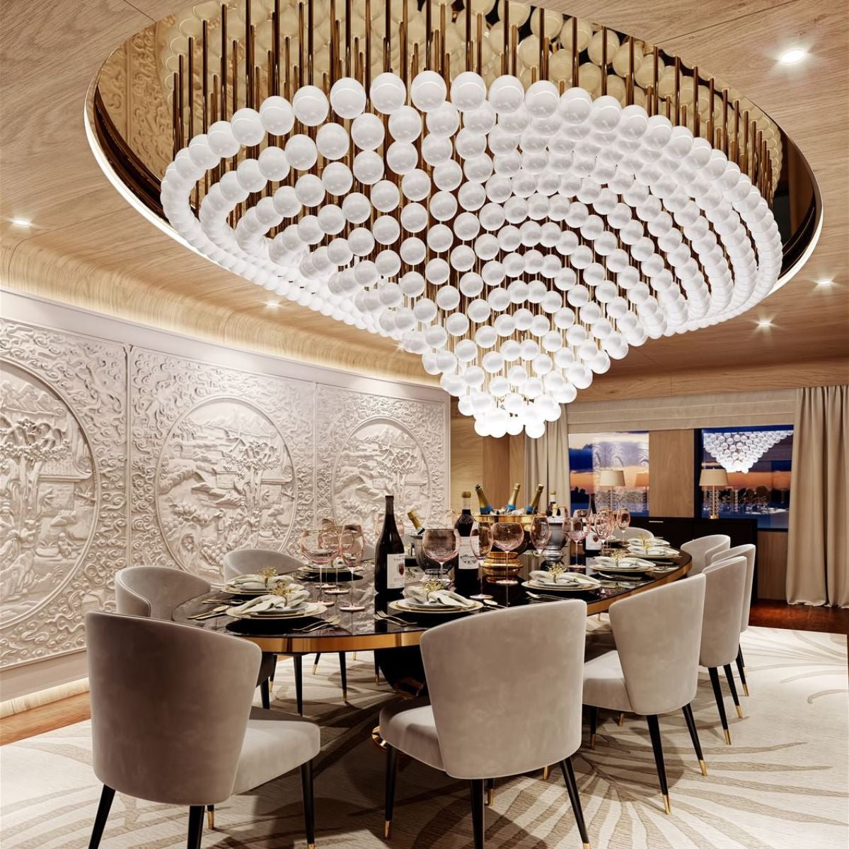 Nivren Pearl Wave Customize Chandelier