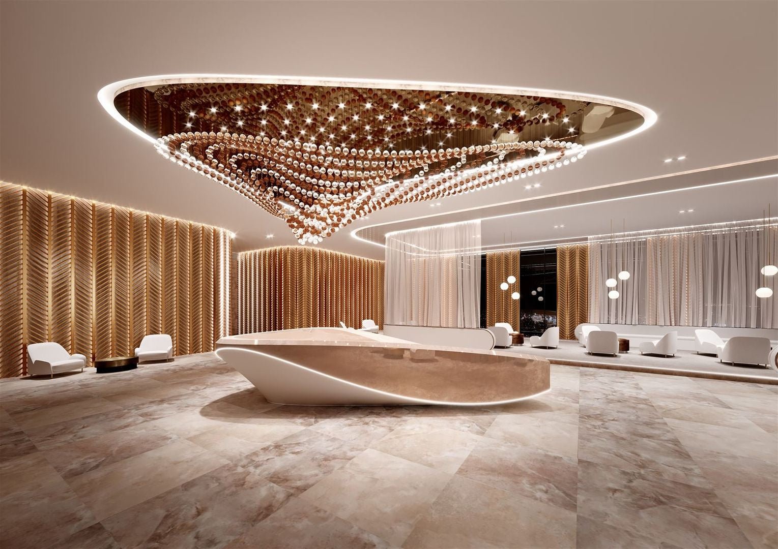 Nivren Pearl Wave Customize Chandelier