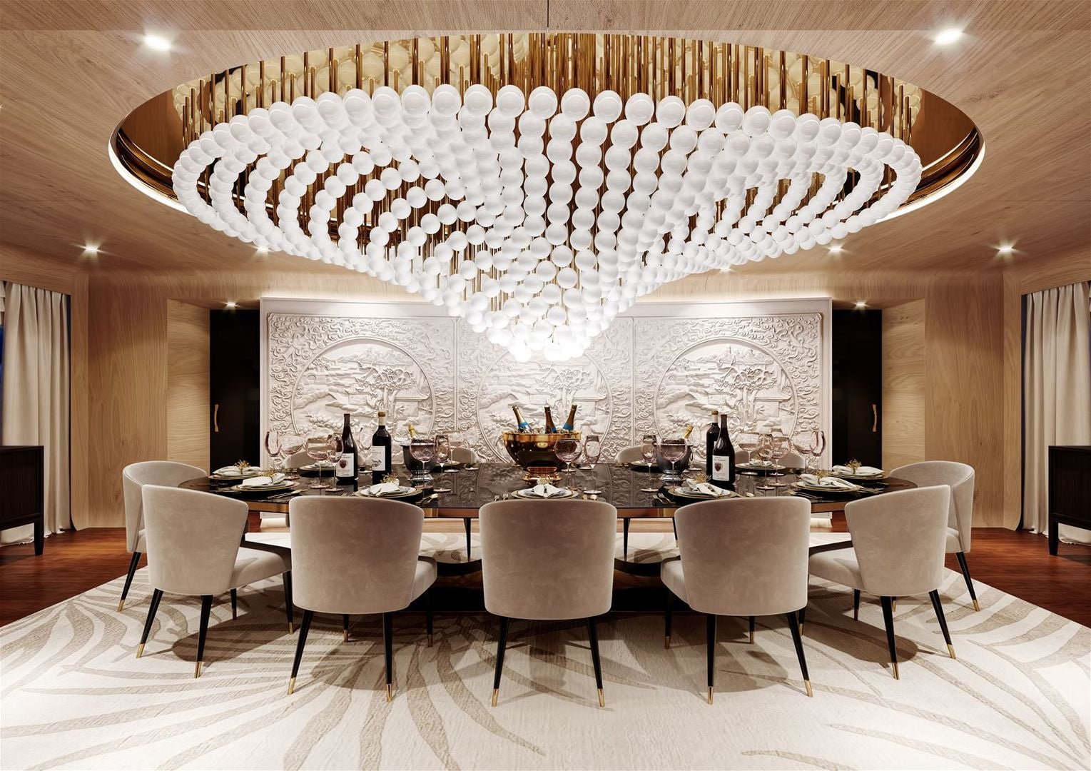 Nivren Pearl Wave Customize Chandelier