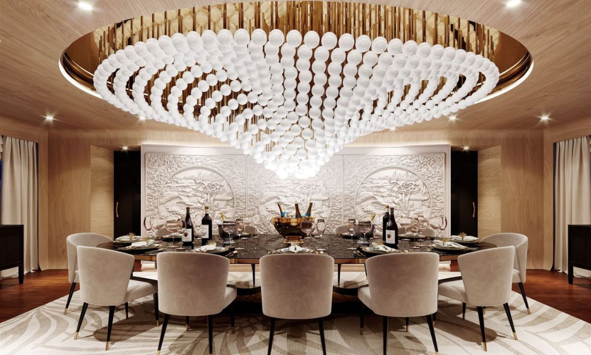 Nivren Pearl Wave Customize Chandelier