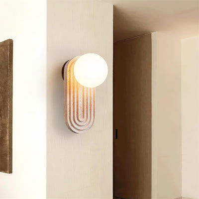 Pebivo Travertine Wall Lamp - Neutral Decor