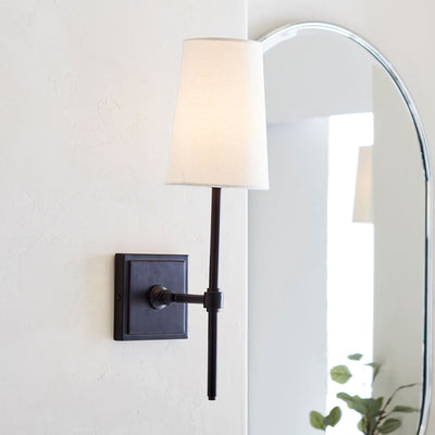 Vicarara Vintage Industrial Brass Fabric Wall Lamp - Neutral Decor