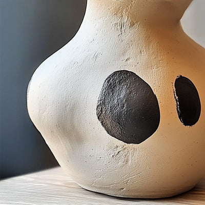 Pebble-Inlay Sculptural Plaster Table Lamp