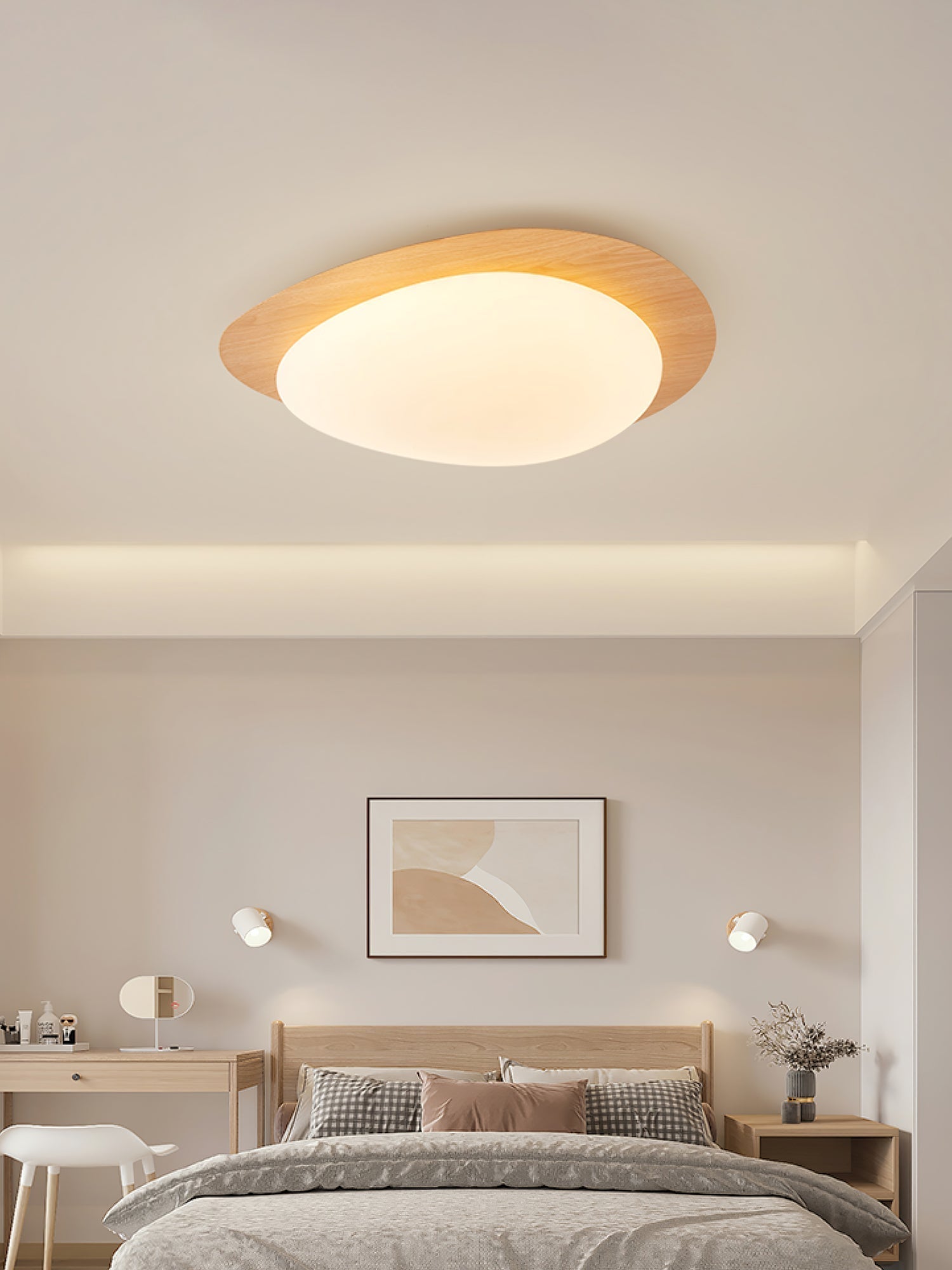 Sylenia Ceiling Light Pebble Walnut Acrylic LED