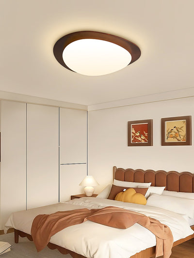 Evory Ceiling Light Wooden Walnut Pebble