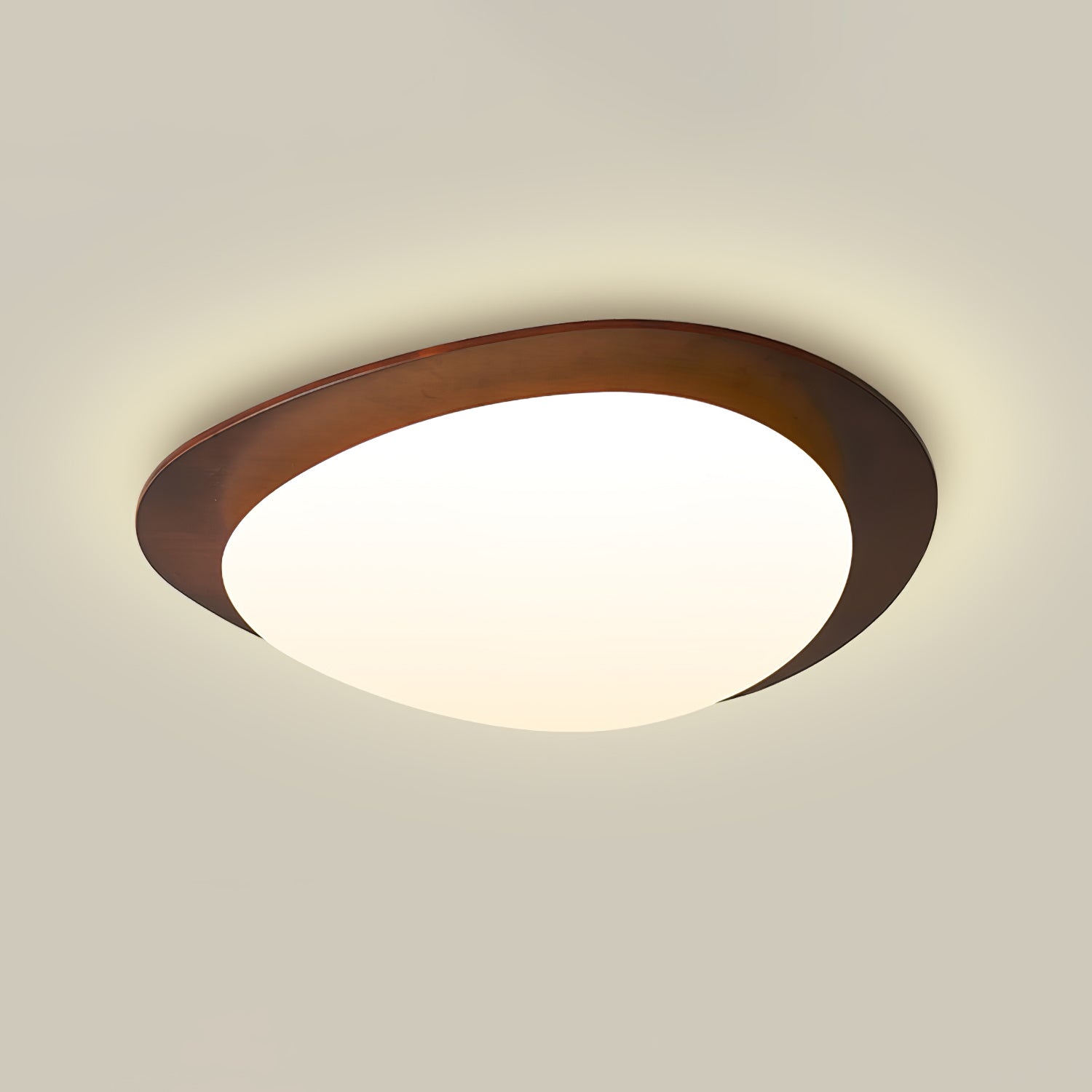 Evory Ceiling Light Wooden Walnut Pebble