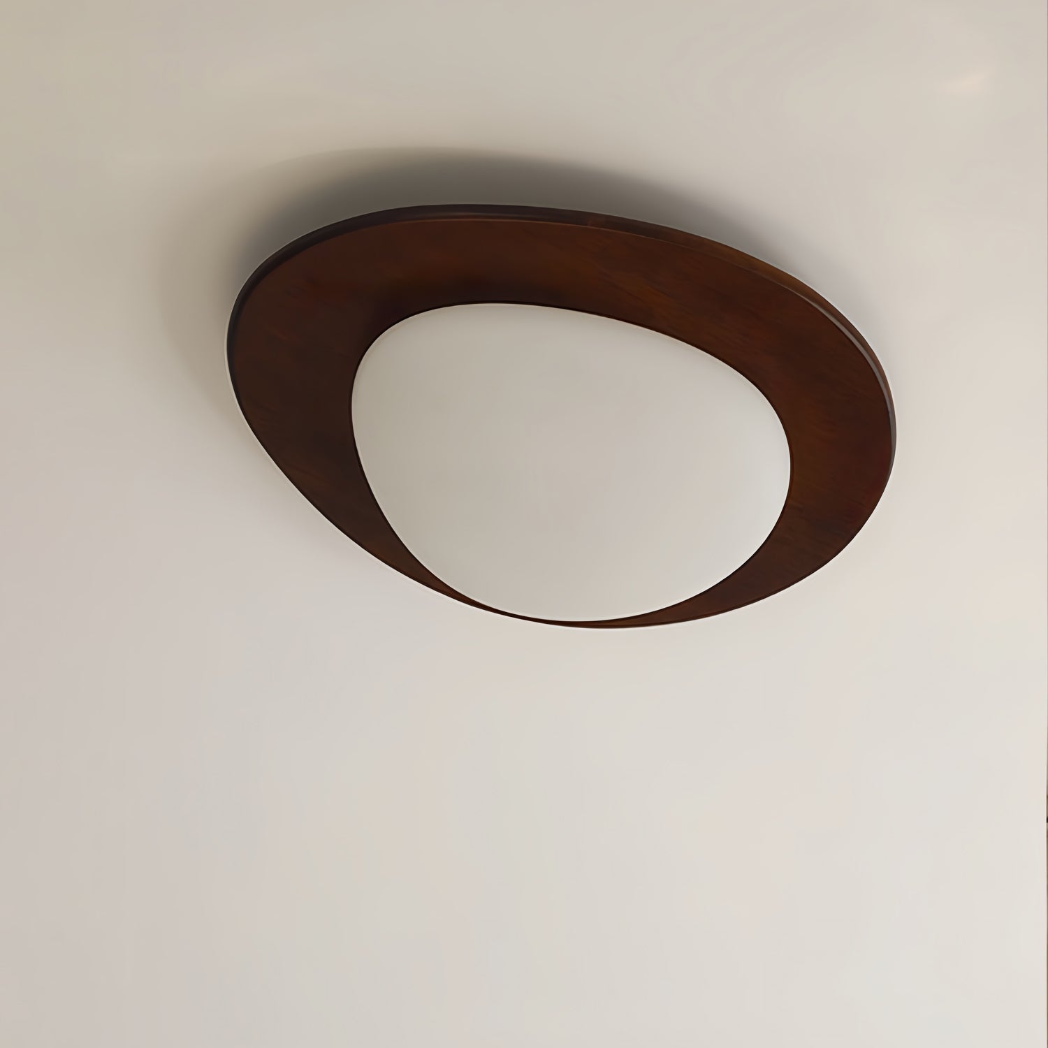 Evory Ceiling Light Wooden Walnut Pebble