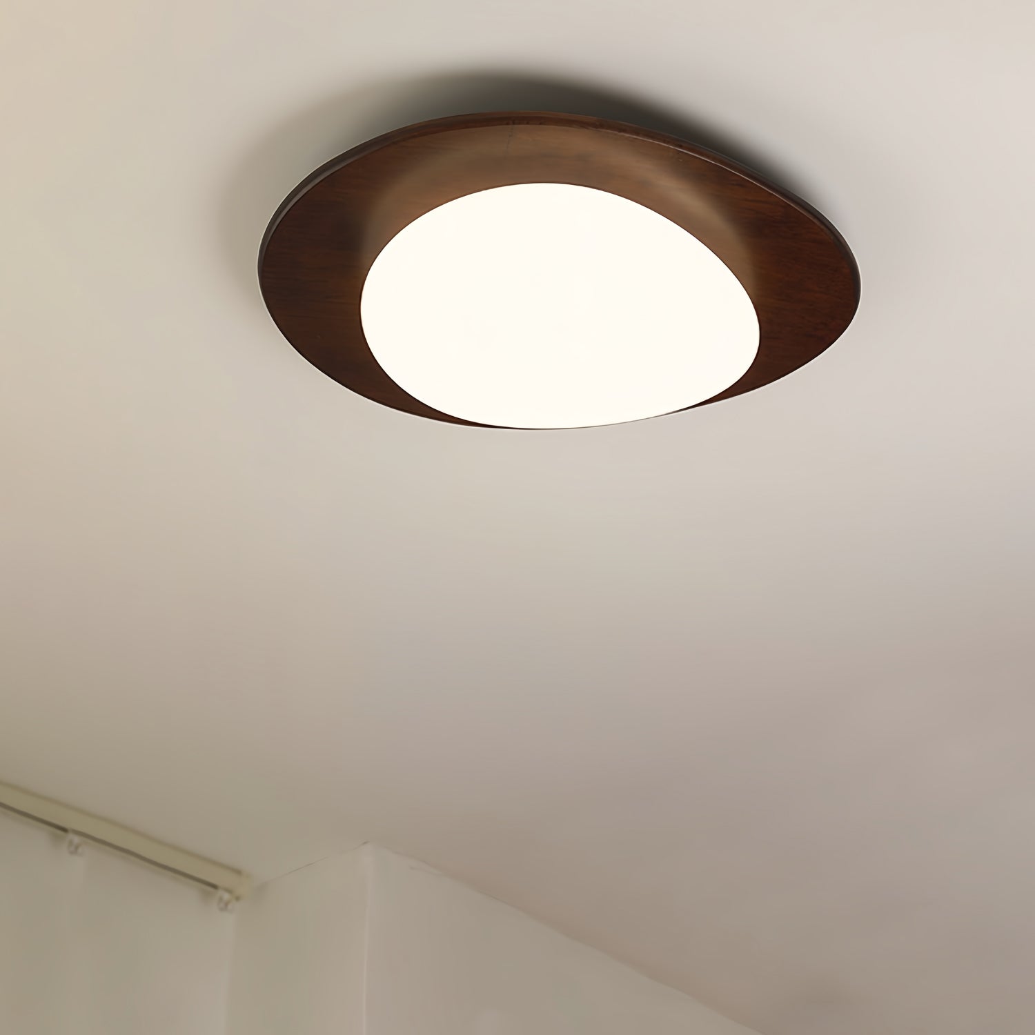 Evory Ceiling Light Wooden Walnut Pebble