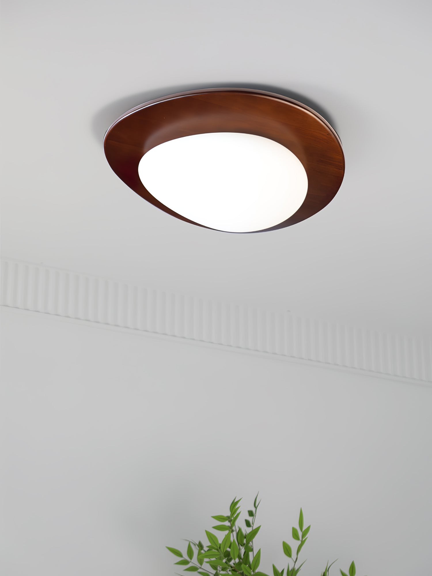 Evory Ceiling Light Wooden Walnut Pebble