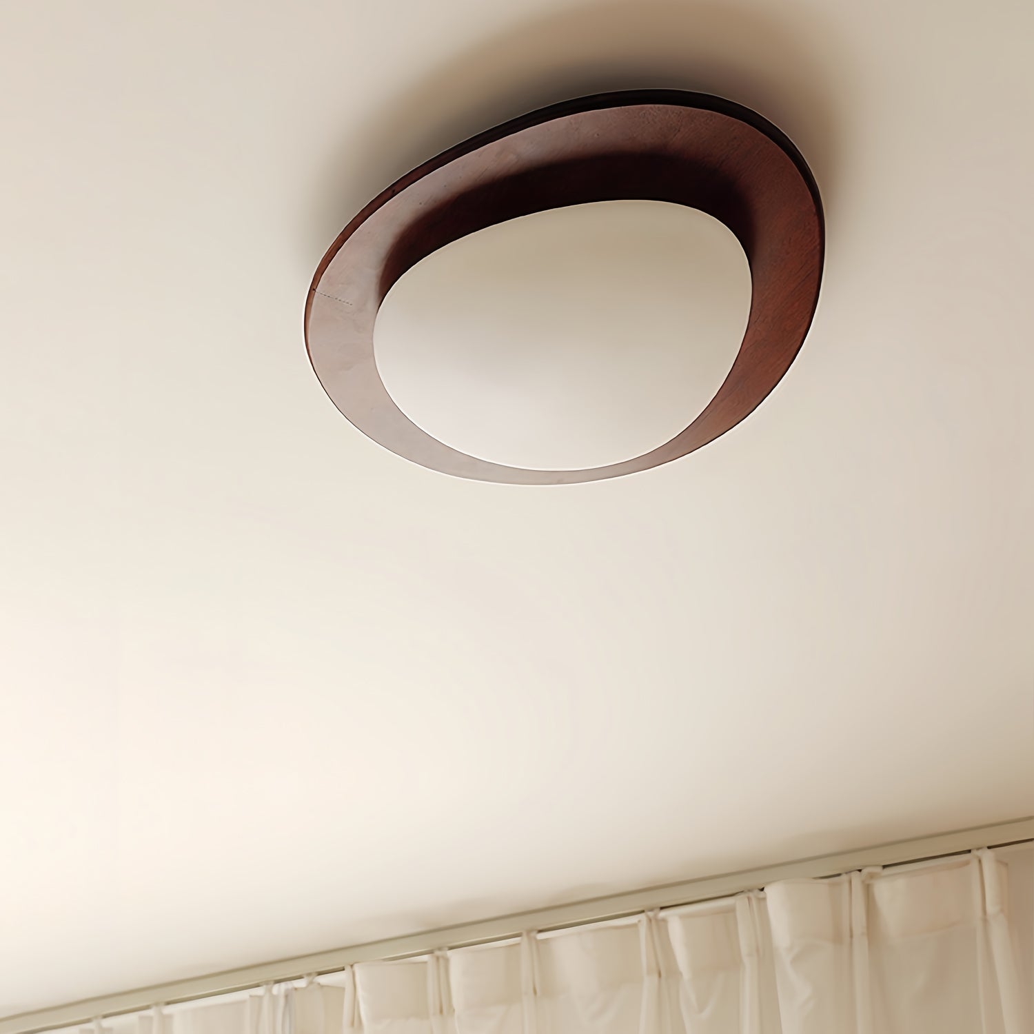 Evory Ceiling Light Wooden Walnut Pebble