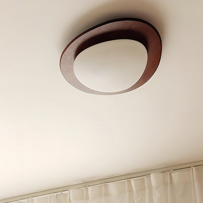 Evory Ceiling Light Wooden Walnut Pebble