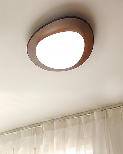 Evory Ceiling Light Wooden Walnut Pebble