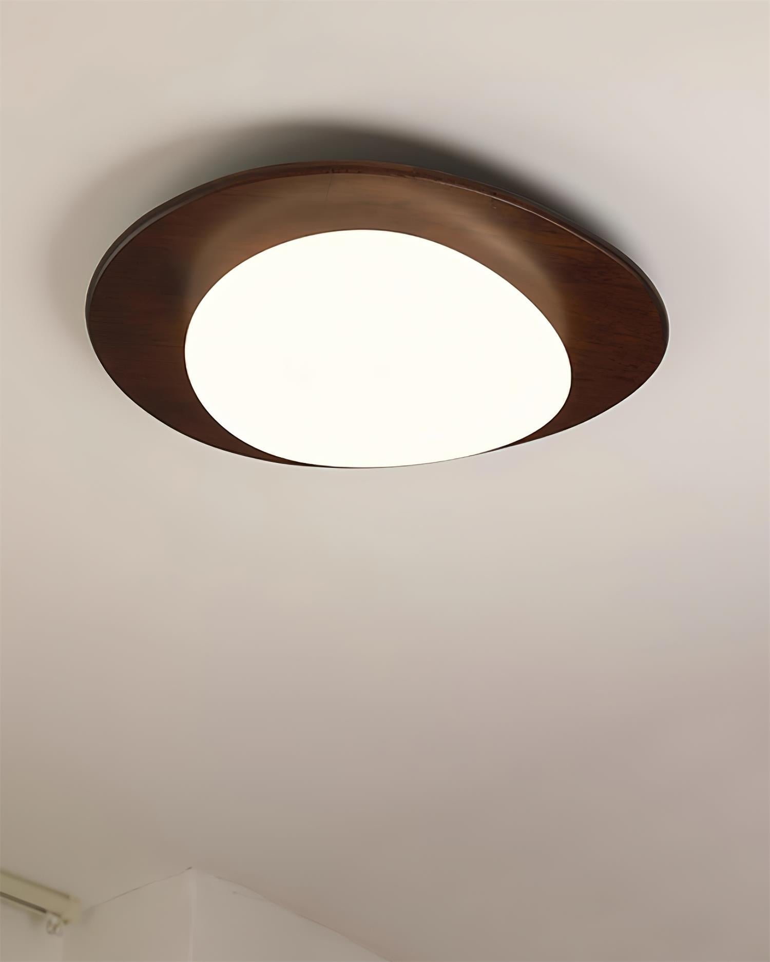 Evory Ceiling Light Wooden Walnut Pebble