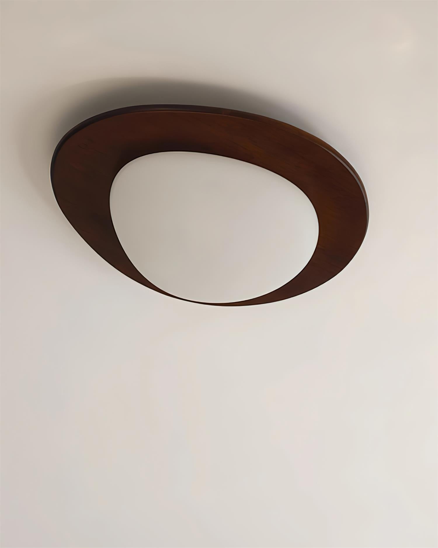 Evory Ceiling Light Wooden Walnut Pebble
