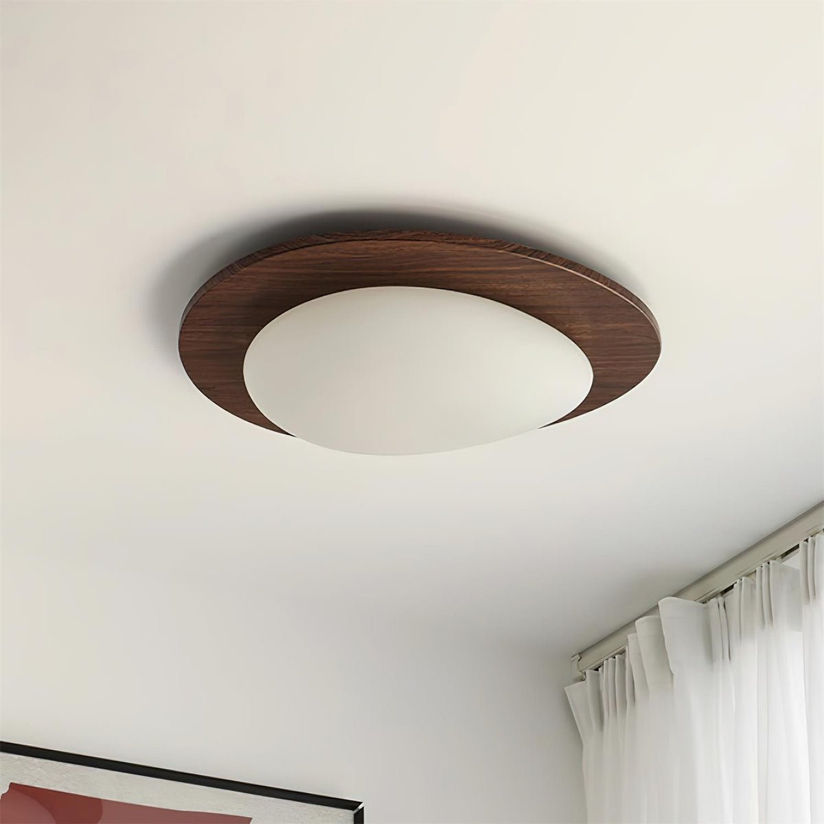 Evory Ceiling Light Wooden Walnut Pebble