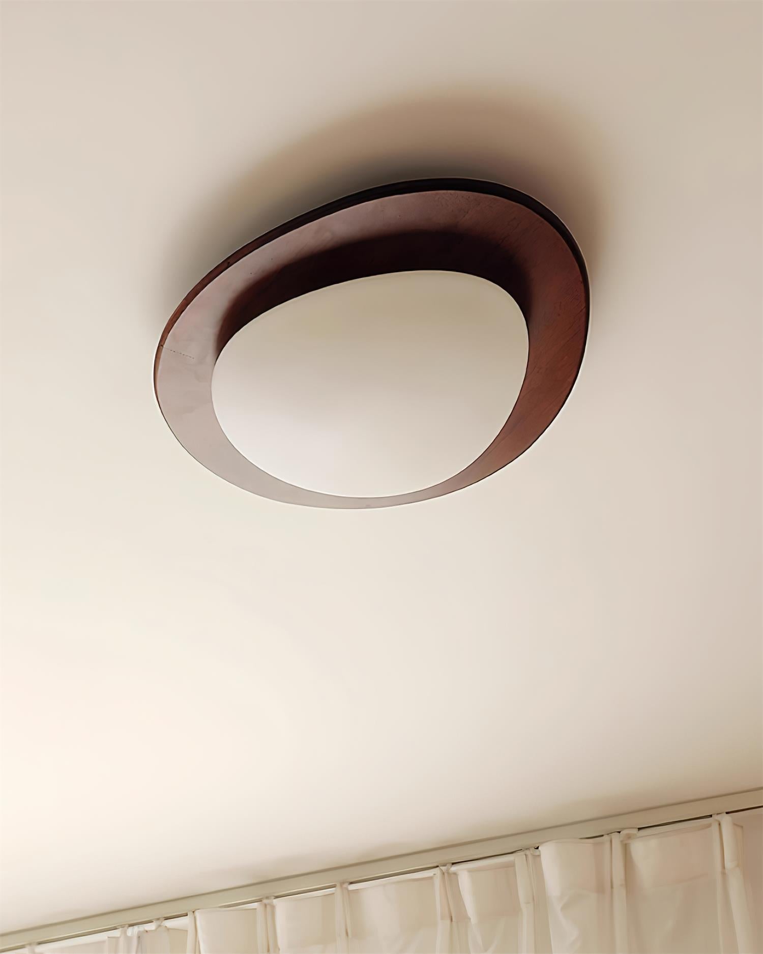 Evory Ceiling Light Wooden Walnut Pebble