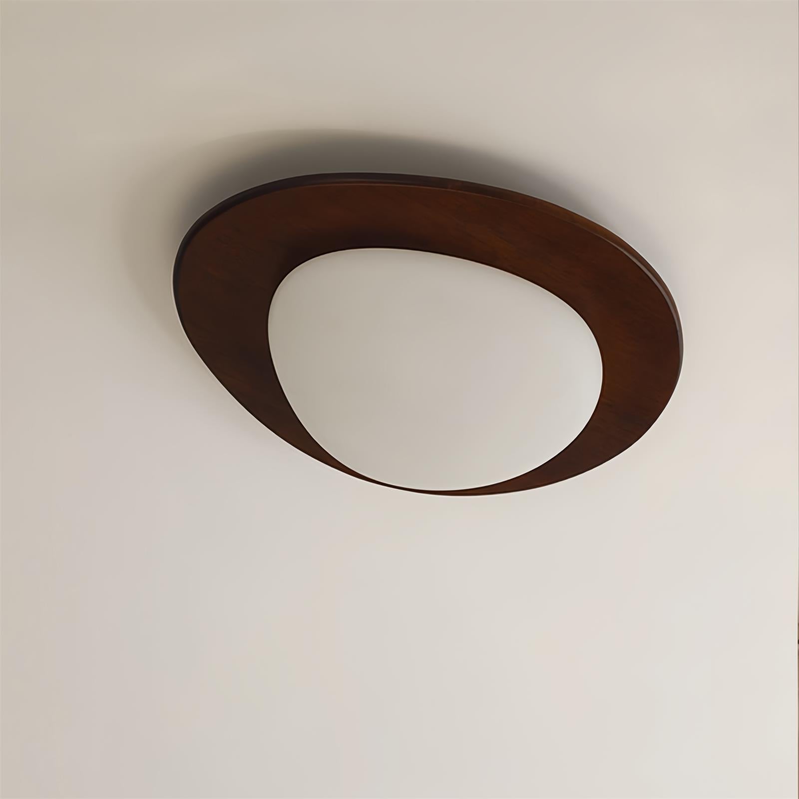 Evory Ceiling Light Wooden Walnut Pebble
