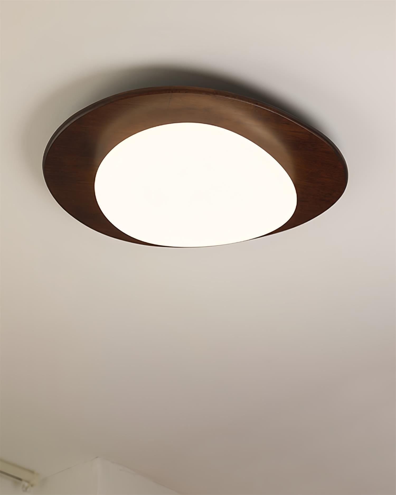 Evory Ceiling Light Wooden Walnut Pebble