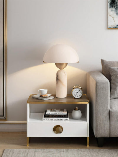 Veviniel Alabaster Table Lamp - Neutral Decor