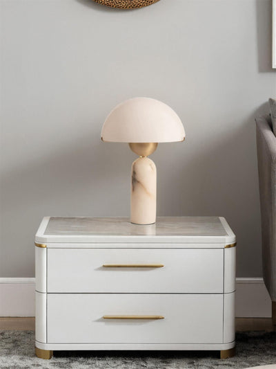 Veviniel Alabaster Table Lamp - Neutral Decor