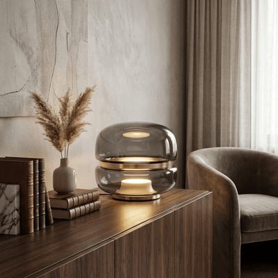 Eirelena Smoke Glass Table Lamp
