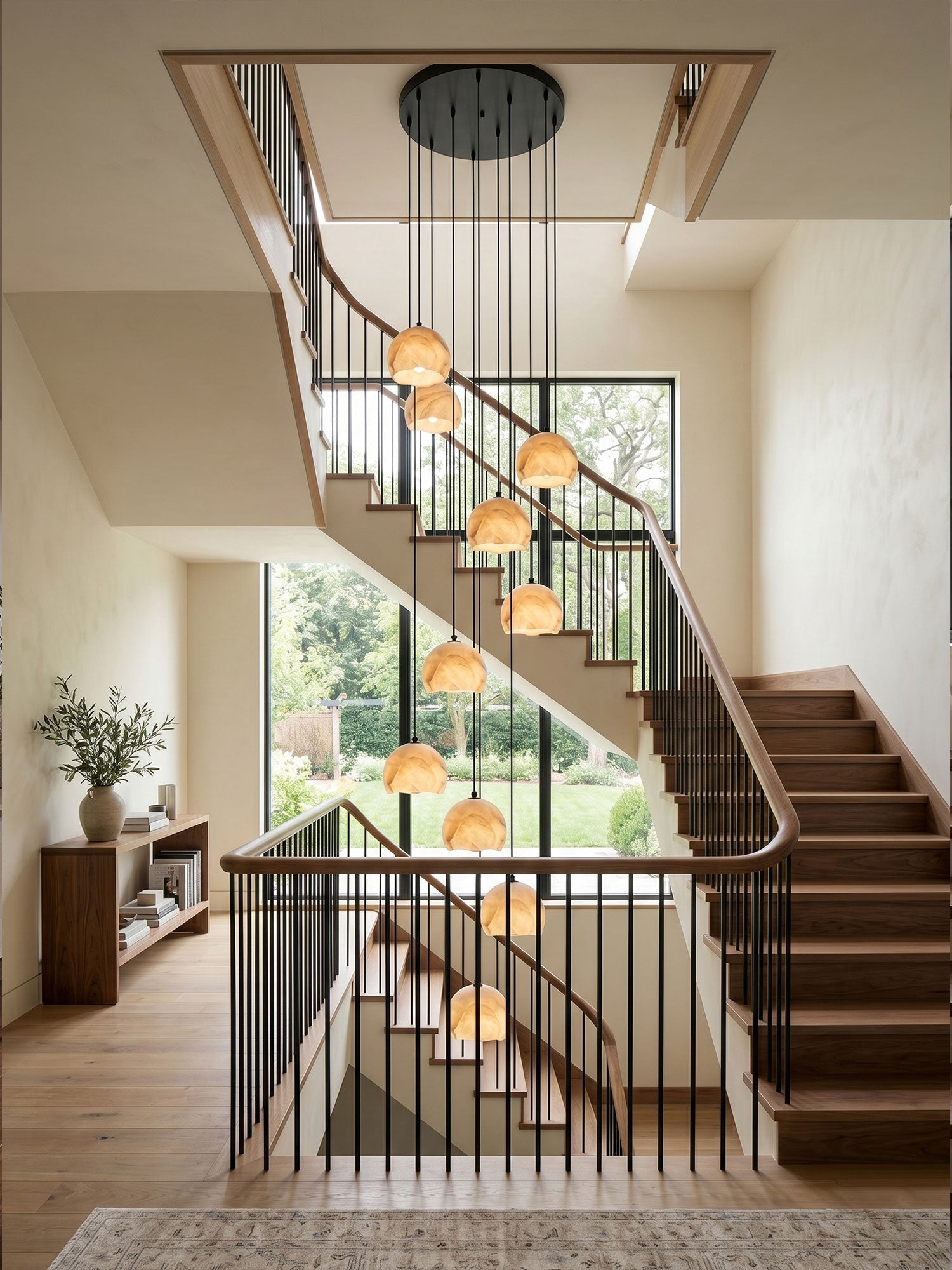 Nerea Alabaster Dome Staircase Chandelier