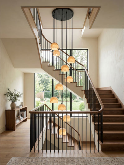 Nerea Alabaster Dome Staircase Chandelier