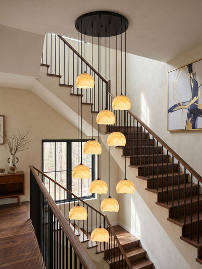 Nerea Alabaster Dome Staircase Chandelier