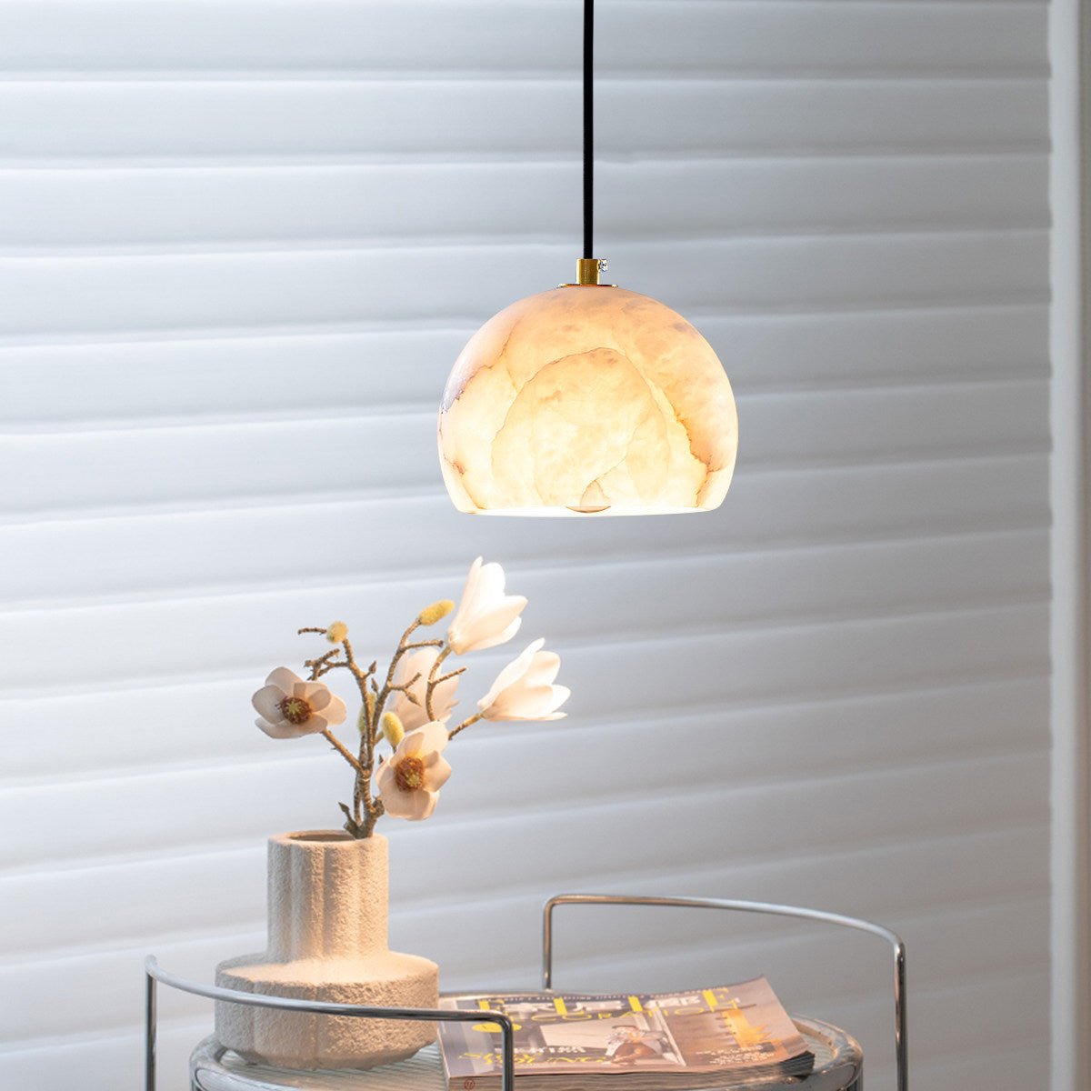 Nerea Alabaster Dome Staircase Chandelier