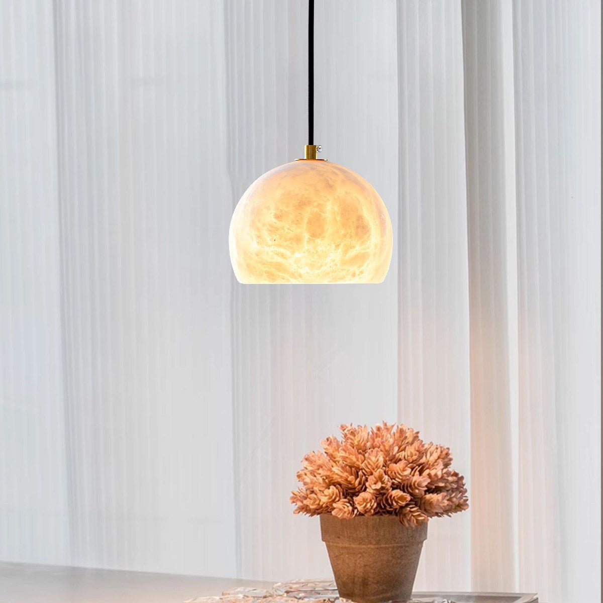 Nerea Alabaster Dome Staircase Chandelier